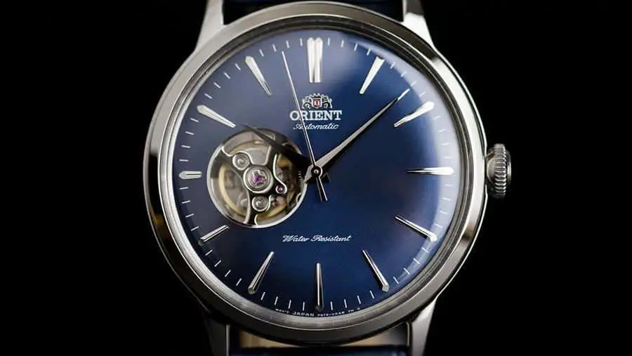 Orient Bambino RA-AG0005L10A with domed mineral crystal glass blue dial 